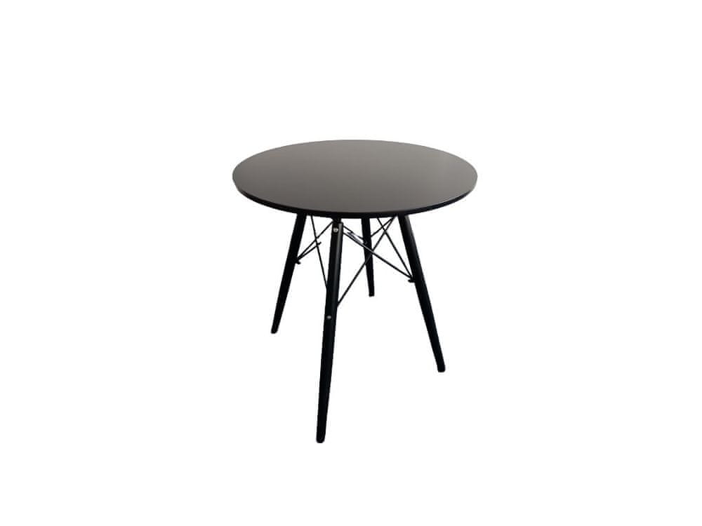 ShopJK Jedálenský stôl 60 cm čierny, škandinávsky štýl